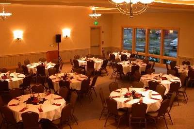 Our elegant ballroom is all ready for your event.