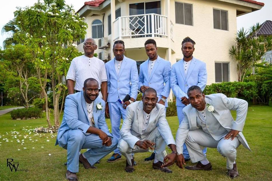 The groom with his groomsmen