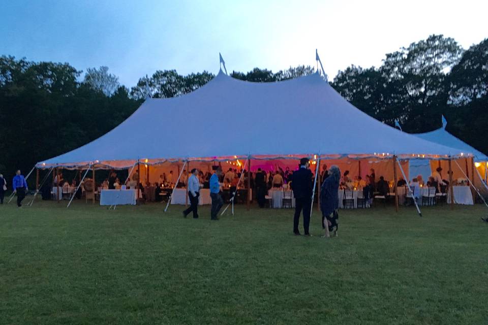 Tent wedding on the water edge