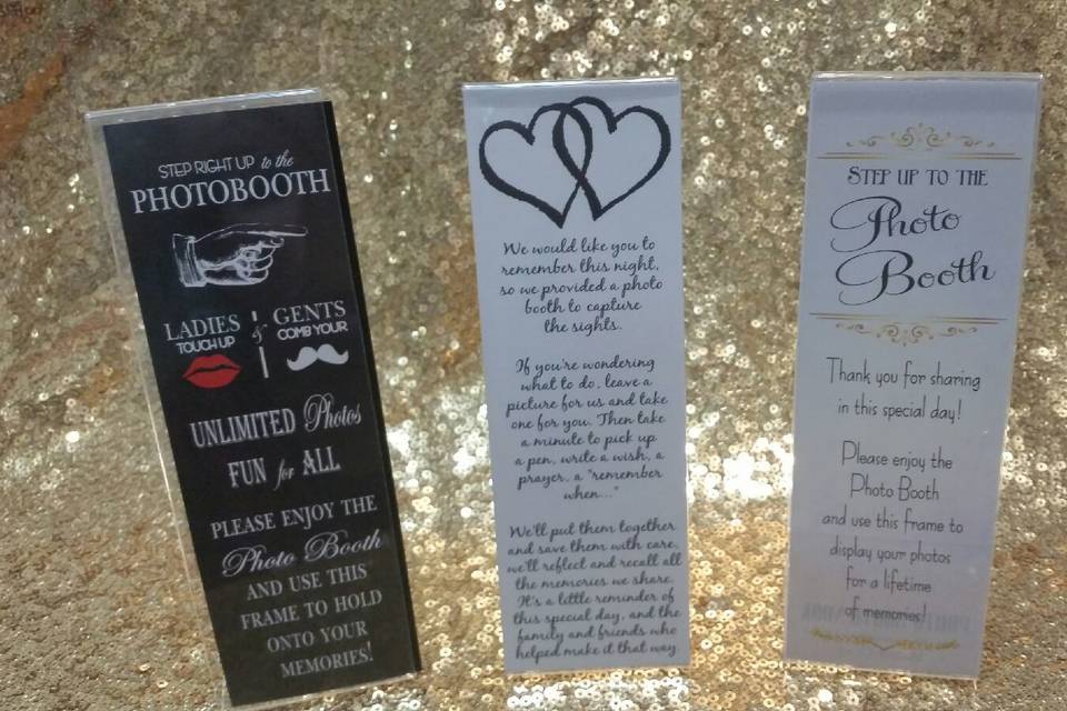 Table card options