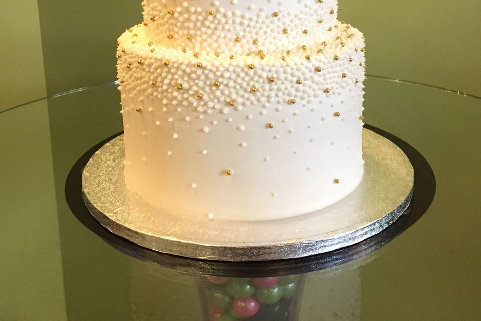 Giselle Tiered Cake, Gold Dragees