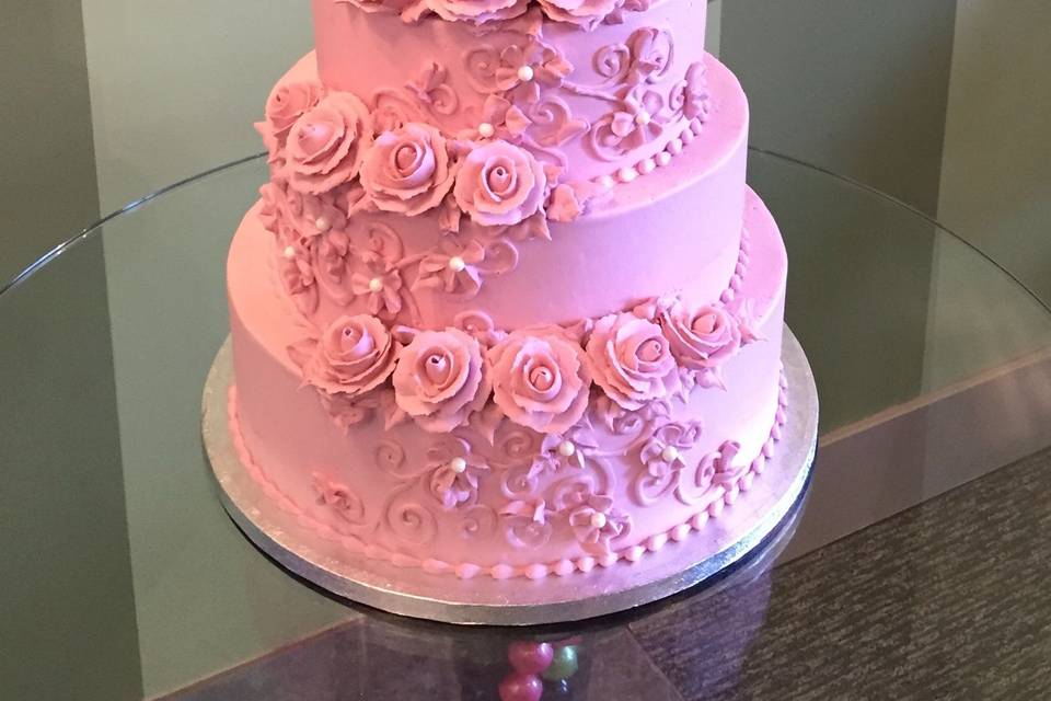 Charlotte Wedding Cake, Pink