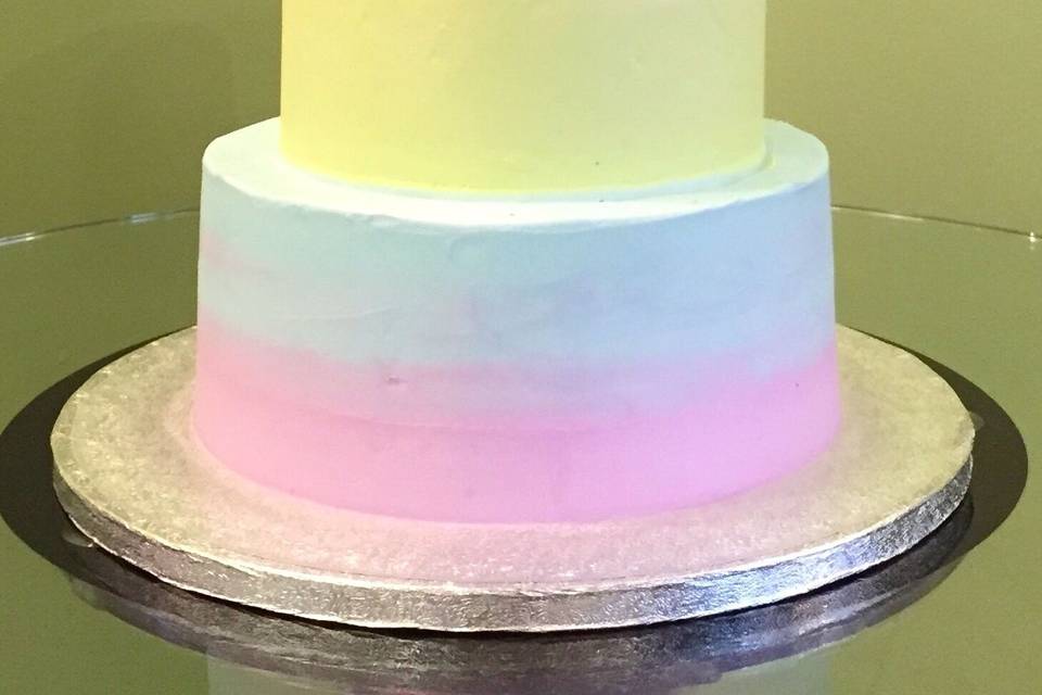 Rainbow Ombre Wedding Cake