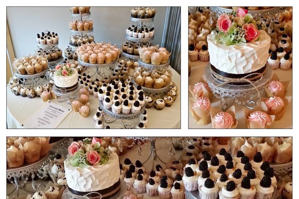 Silver Chandelier Wedding Cupcake Displays