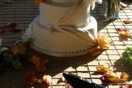Multiple layered wedding cake