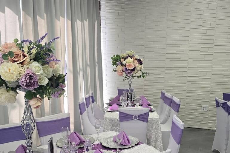 Purple chair decor