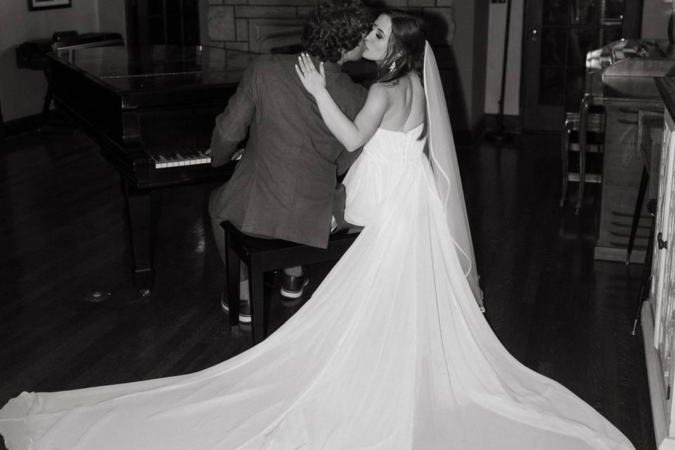 Photos by the pianos