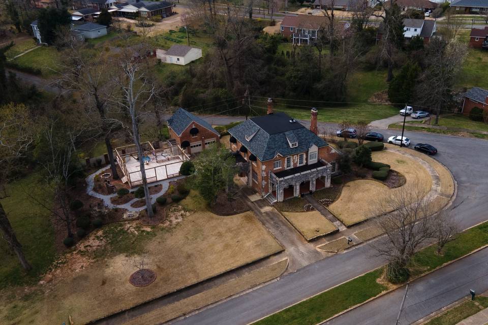 Ariel view of property