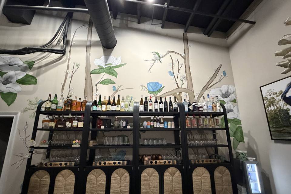 Hand painted wall and bar