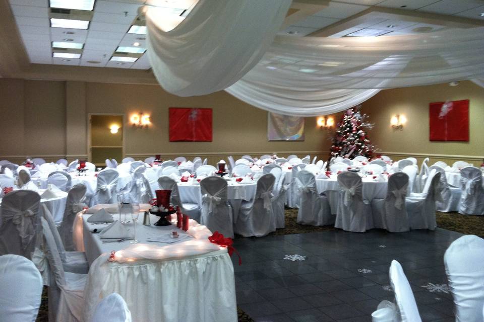 Table setup with centerpiece