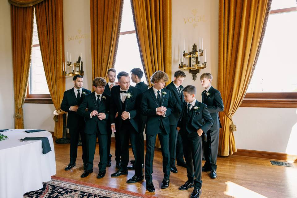 Black Notch Framed Lapel Tux