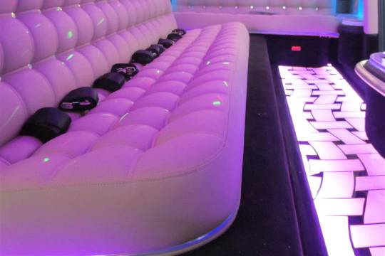 Inside white limo