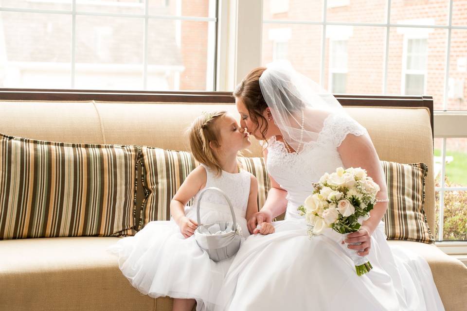 Bride & flower girl