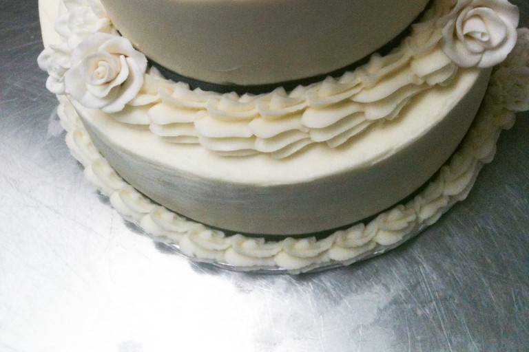 White wedding cake