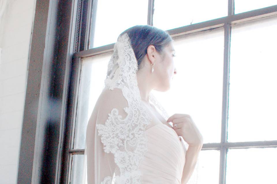 Floor Length (Chapel Length) Mantilla Wedding Veil French Alencon Lace VeilEyelash Lace VeilLace VeilComb included47