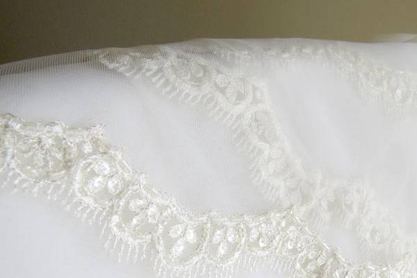Spanish mantilla- Ivory cathedral length veil with blusher