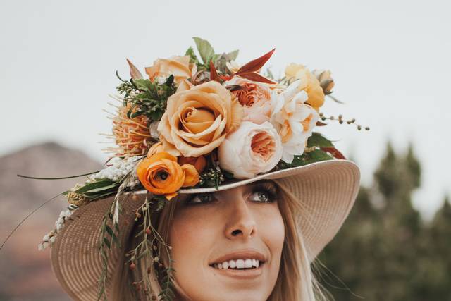 Hat with flowers
