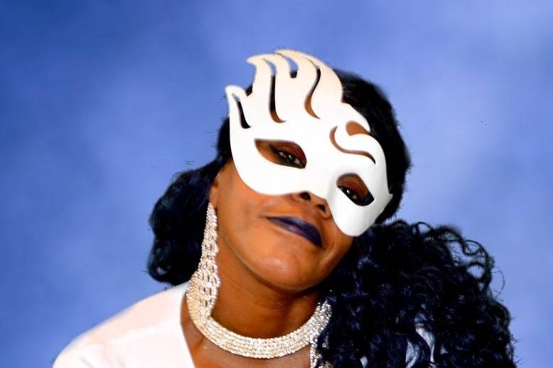 Wearing a white mask