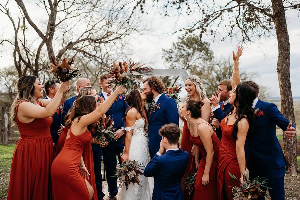 Rust, navy and copper wedding