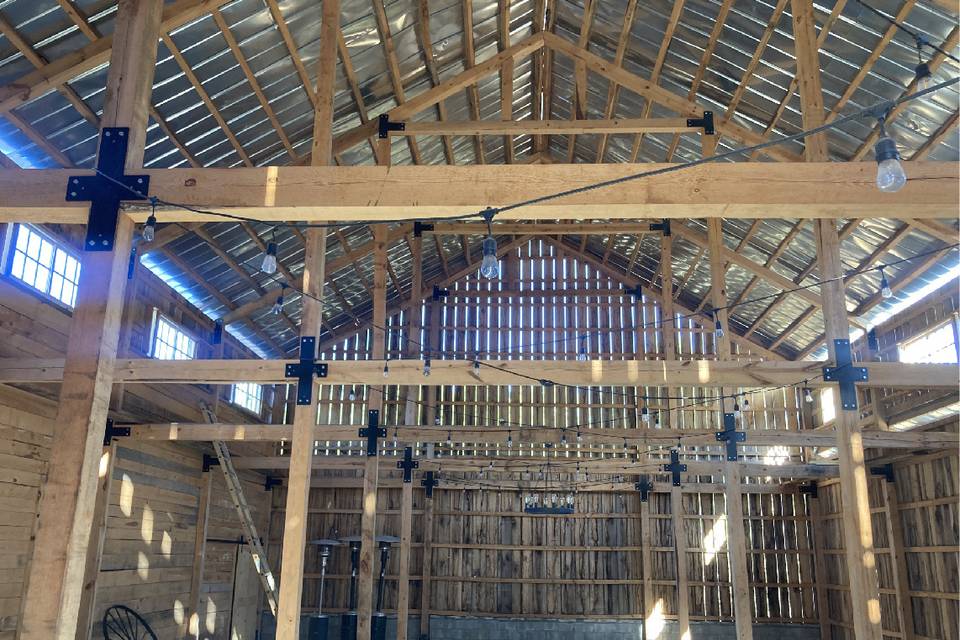Huge ceilings inside the barn