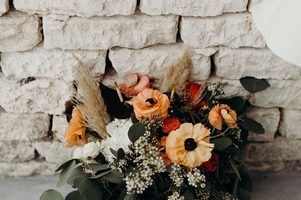 Boho bridal bouquet Tulum