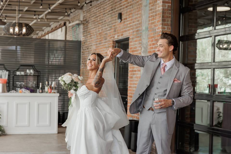 Bride and Groom lounging
