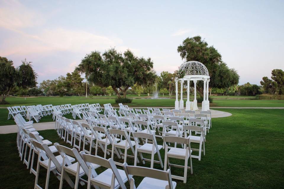 Outdoor wedding patio