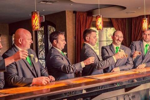 The groom with his groomsmen