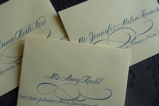Wedding Calligraphy by Jan Hurst: Monogram postage stamp