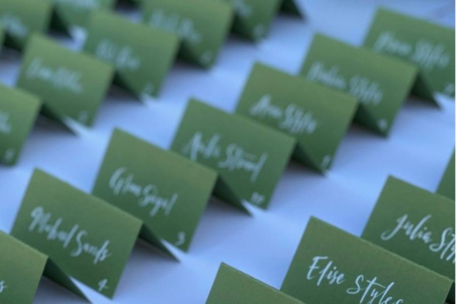 Hand lettered Place cards