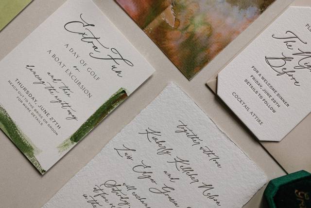 Watercolor and deckled paper
