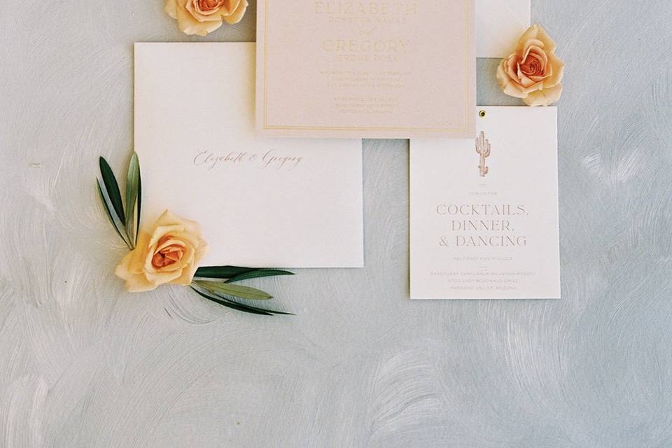 Rose Gold Foil on Blush