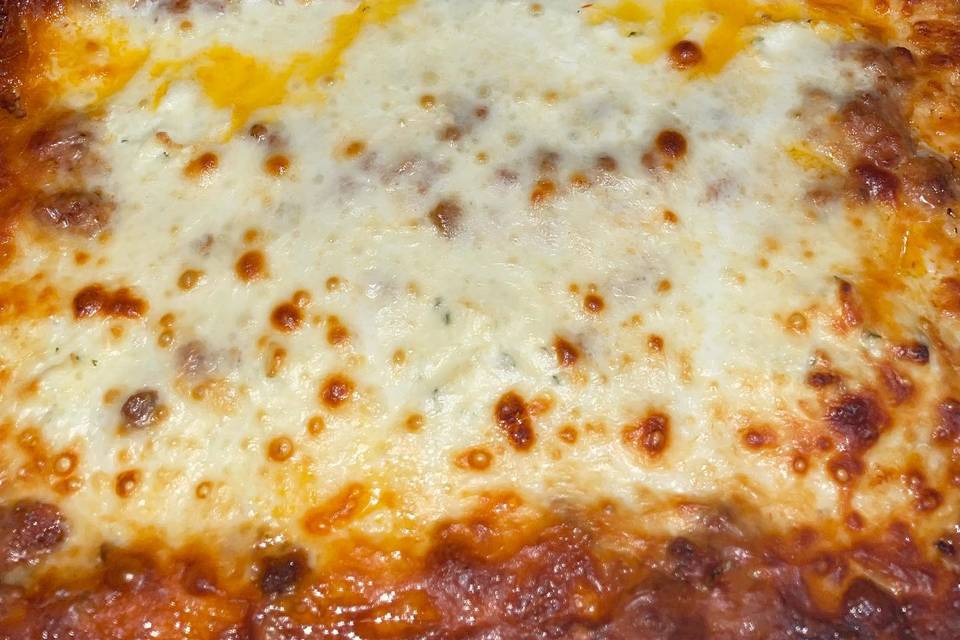 Cheesy lasagna.