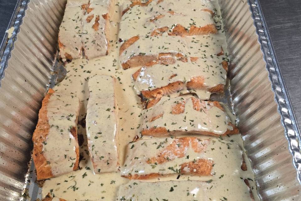 Blackened salmon with a cajun