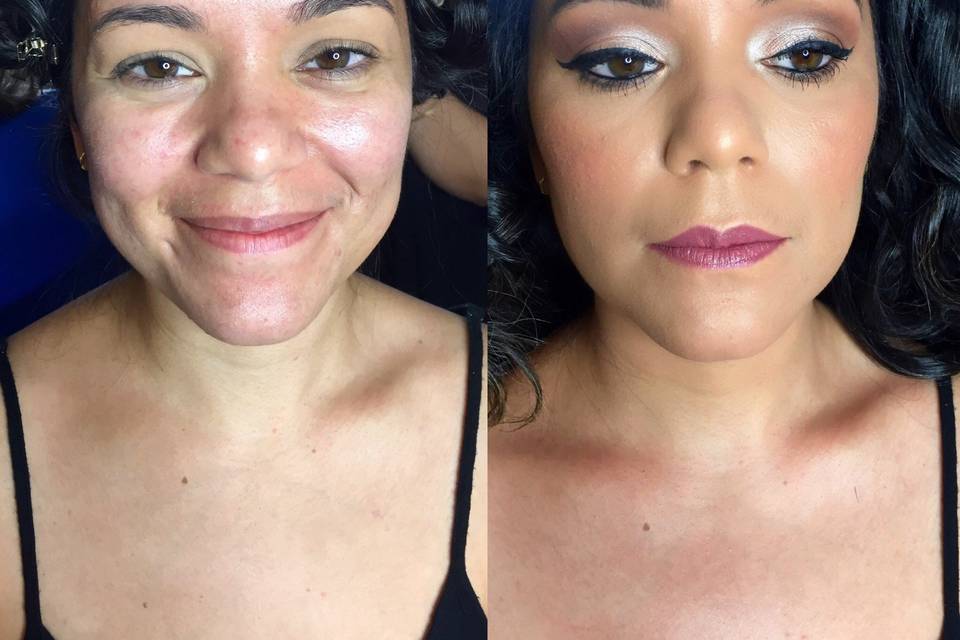 Bridal makeup|before & after