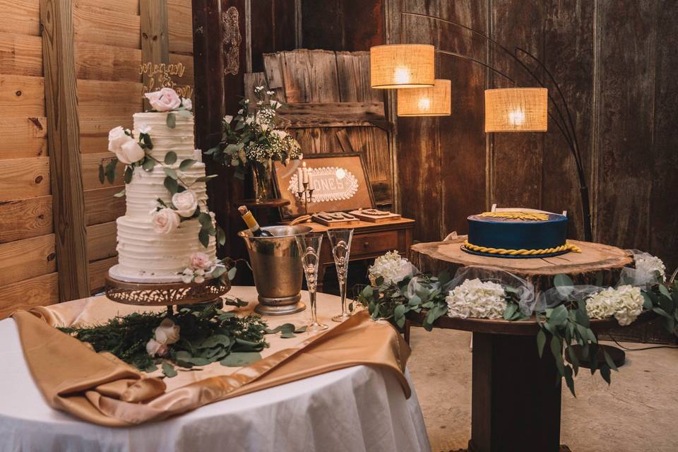 Sample cake table setup