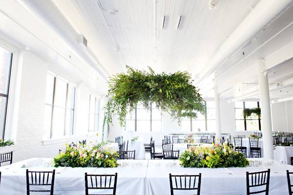 Table setup with centerpiece