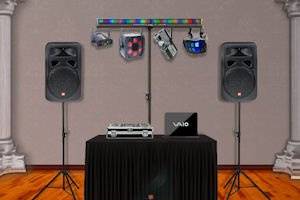 Club Package:
Perfect for medium to large size events with 100
guests or more where extra emphasis on sound
and lighting is needed.
•  MC / DJ
•  Computerized Sound System
•  Computerized Light Rack
•  2  400 W Loud Speakers
•  1  1000 W Subwoofer
•  60,000 Song Music Library