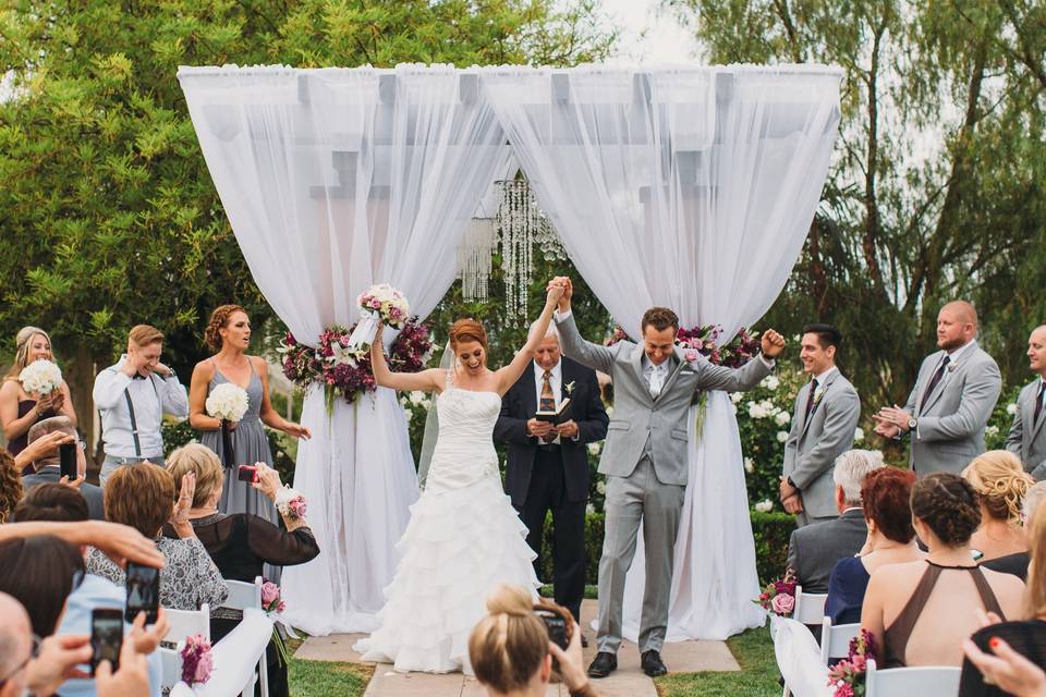 The bride and groom