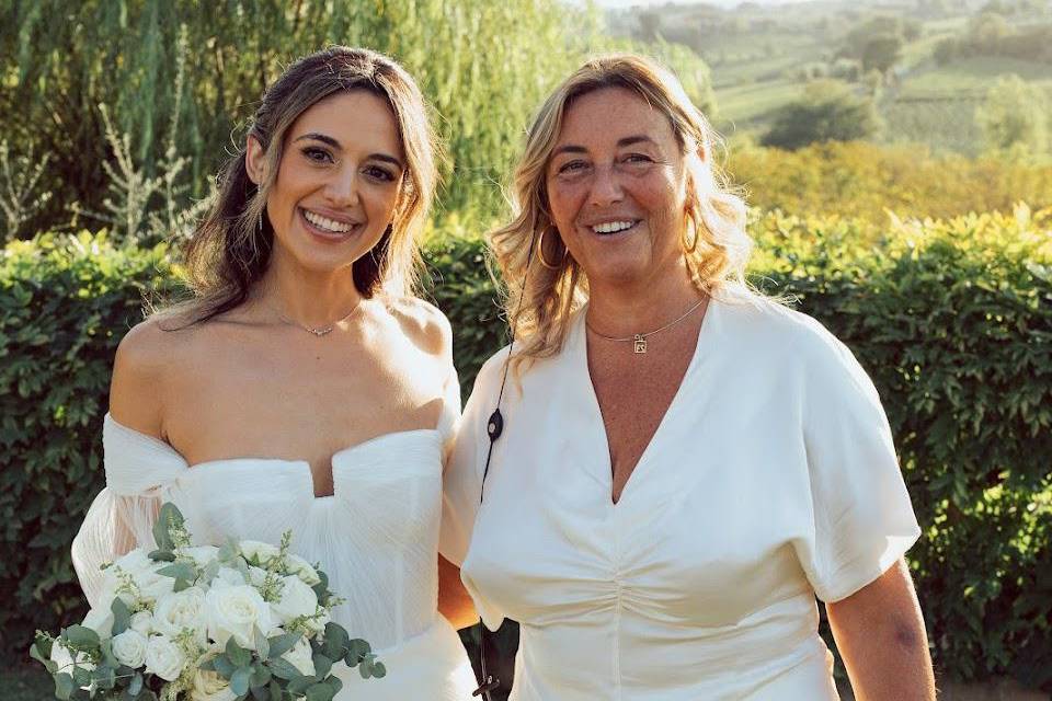Smiling with a beautiful bride