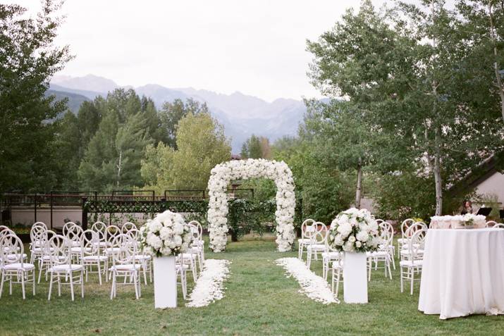 Floral arch at Vail ceremony