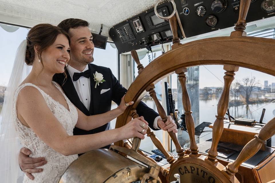 Married couple at the wheel