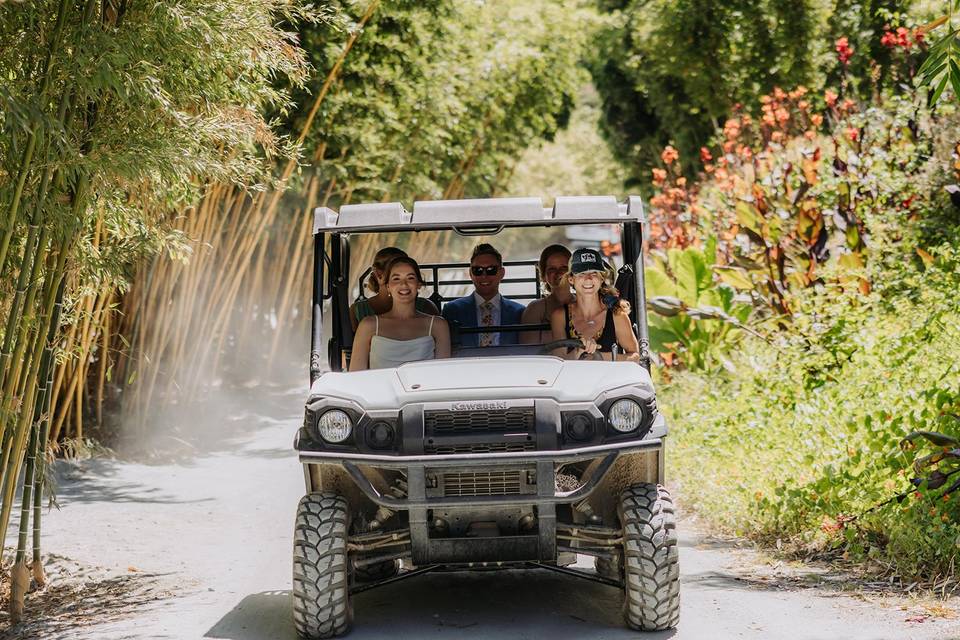 Giving the bride a ride
