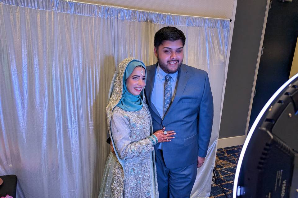 Wedding guests posing