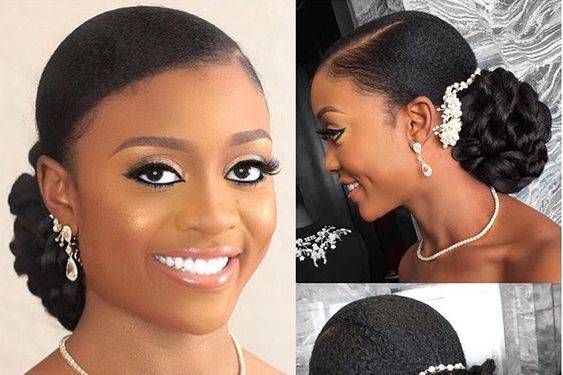 Thick braided low bun