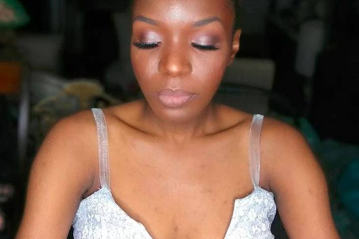 Neat bun with tiara