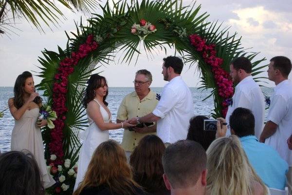 Romantic beachfront ceremony