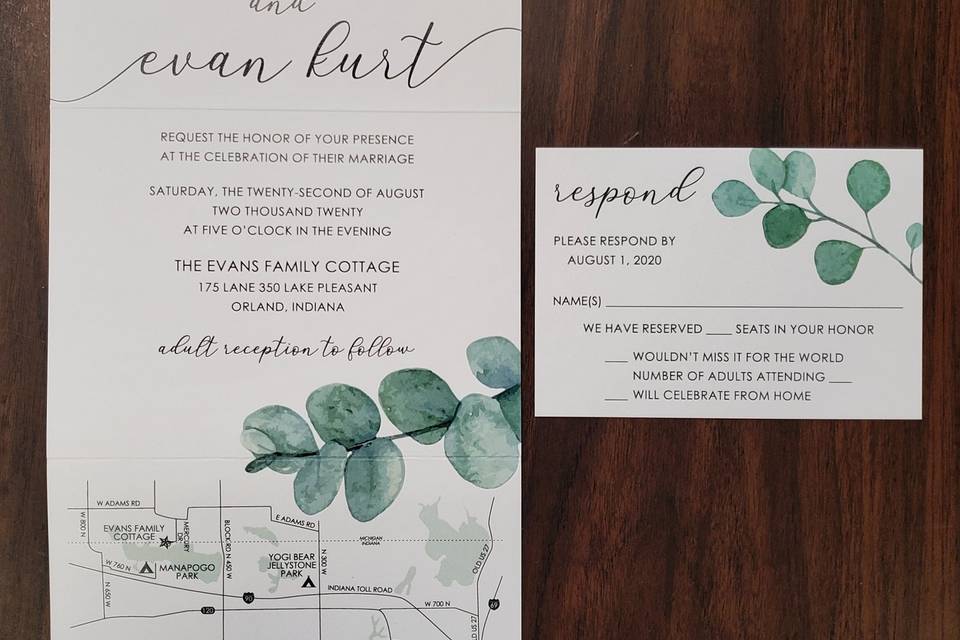 Trifold Invitation with Map
