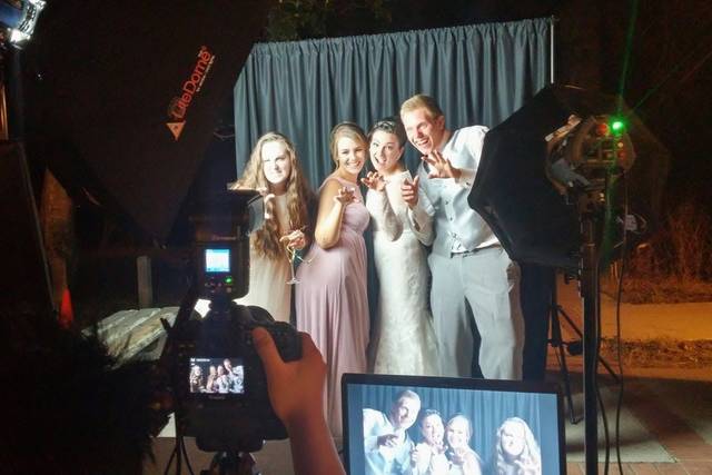Our photo-video booth is a photo studio-quality set-up with a full-time photographer behind a pro-level DSLR camera where color balance, composition, and exposure are fine-tuned for each shot.