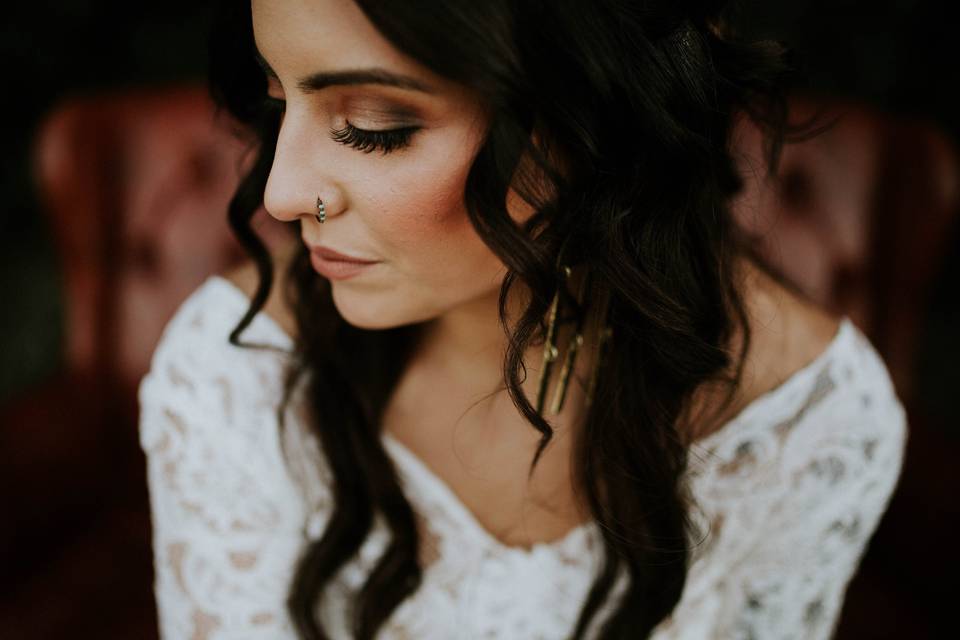 Boho wedding makeup & hair